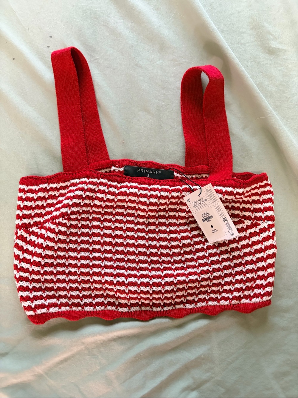 Primark Red & White Stripe Knit Crop Top - Kids
